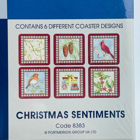 Brand NEW Sealed Pimpernel Coaster Set Christmas Sentiments Portmeirion Group - Picture 4 of 5